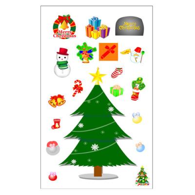 China Eco-Friendly Christmas Custom Window Clings Static Decals Holiday Stickers Tear-Off Decoration Sticker for sale