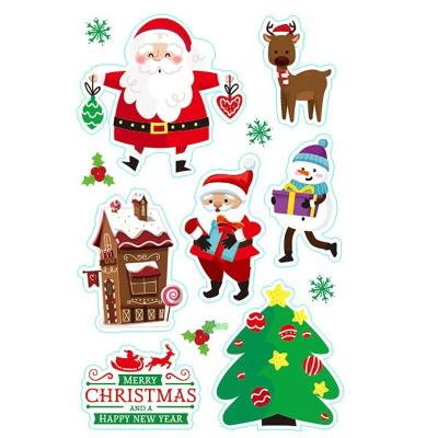 China 2022 Eco-friendly Santa Claus Christmas Day Gift Tag Sticker Paper Decal Sticker Printing Custom For Student Kids for sale