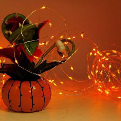 China String Lights Orange Lights For Halloween 16.4ft Battery Operated Fairy String Lights 50 LED for sale