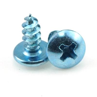 China Ex-factory Carbon Steel Price Carbon Steel Truss Head Screws With Round Head Blue Thread Zinc Tapping Self Tapping Screw for sale