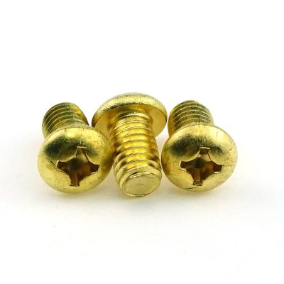 China Pan Screws Manufacture High Quality Brass Copper Screw Threaded Standard Cross Full Recessed Pan Head Bolt for sale