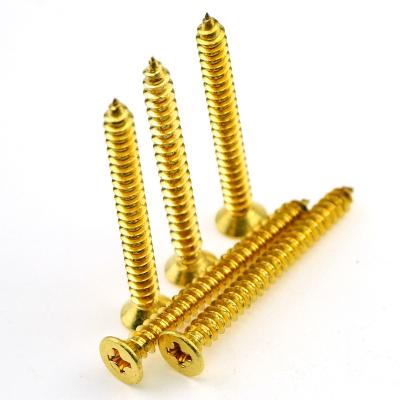 China Colored Countersunk Head Cross Pan Foil Covering Copper Cross Tapping Screw for sale