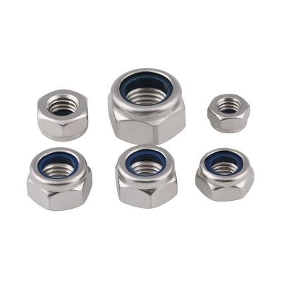 China Heavy Industry Factory Stainless Steel Eco - Friendly Self - Locking Hexagon Blue Nylon Nuts for sale