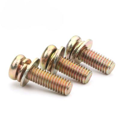 China Factory Price 304 Stainless Steel Cross Recessed Pan /Round Head Three Steel Combination Screw for sale