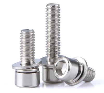 China Good Price Round Wholesale 304 Stainless Steel Hexagon Socket Head Cap Combined Bolts for sale