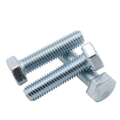 China HORSES OEM Stock Blue Galvanized Hexagon DIN 933 DIN 931 Head Screw Bolt for sale