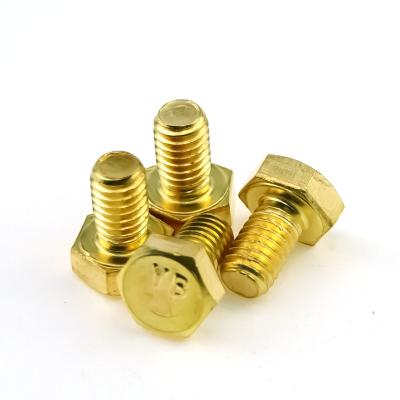 China Good Price China Manufacture M4 M8 Brass Copper Hex Hex Head Full Threaded DIN933 Hexagon Bolts Screws for sale