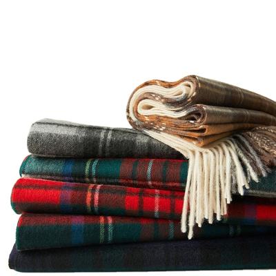 China Wholesale Tartan Winter Fashion Men's Long Fashion Camel Plaid Check Thick Warm Luxury Classic Thick Custom Heavy Cashmere Scarf for sale