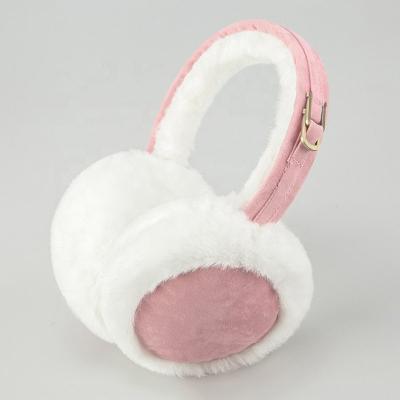 China Fashion Winter Pure Color Imitation Plush Earmuffs Accessories Unisex Soft Style Warm Adjustable Simple Soft Foldable Fur for sale