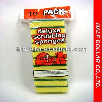 China Viable Kitchen Cleaning Sponge Scrubber / Pan Scrubber / Scrubber Sponge / Varicolored Handle Sponge Scrubber for sale