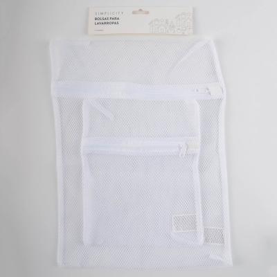 China 2PK Polyester Collapsible Mesh Laundry Wash Bag for sale