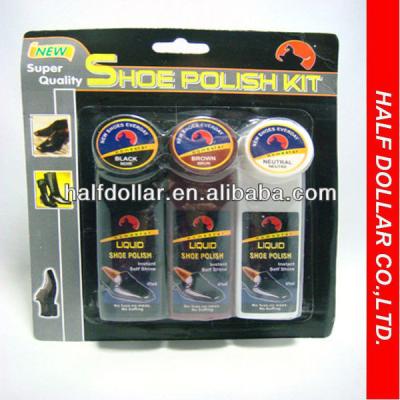 China Hot selling premium set of leather shoe polish, shoe shine set/kit 50190 shoe care for sale