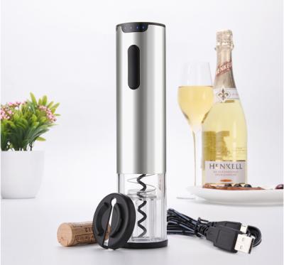 China JWC USB Battery Automatic Auto Wine Filler Wine Corkscrew With Aluminum Knife Set Electric Wine Bottle Opener Anti-Cut Wine Stopper for sale