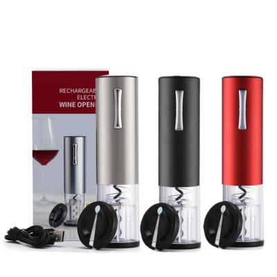 China Hot Products Stored USB Rechargeable Wine Corkscrew Simple And Light Selling ABS Stock Dry Battery Electric Bottle Opener for sale