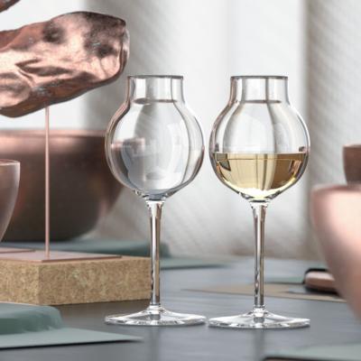 China JWC Handmade Crystal Sober Cup Goblet Wine Glass Stocked Lead Free Crystal Glass Cold Cut Wine Glass Set for sale