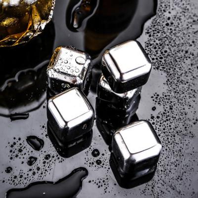 China JWC Viable Reusable Ice Cube Set With Clip Stone Meta Anti-dilution Ice Ball Stainless Fast Cooling Whiskey Rock for sale