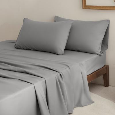 China Wholesale Nondisposable Luxury Weight 4 Piece Bedding Set Hotel Microfiber Sheet Set for sale