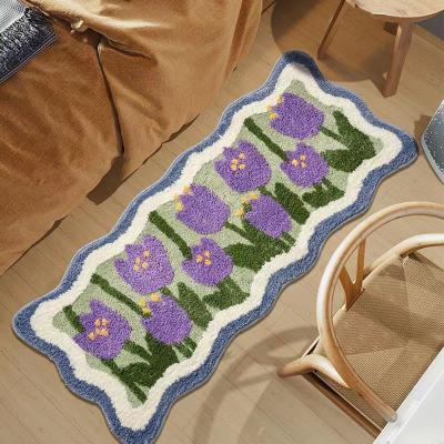 China Large Small Mats Furry Rectangular High Pile Non-Slip Home Textiles Plush Blanket Floor Mats For Bedroom for sale