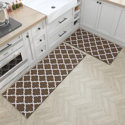 China Washable Wholesale 2 Pieces Set PVC Carpet Mats Anti Fatigue Kitchen Mat Anti Slip Kitchen Mat for sale