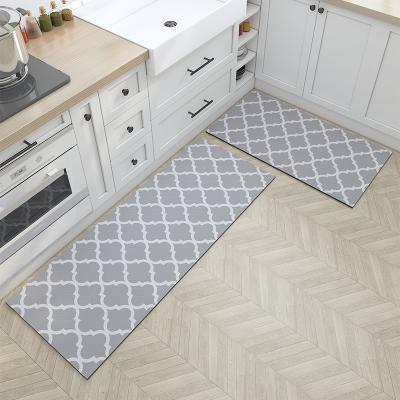 China Washable 2022 New Design 2pcs Set PVC Anti Fatigue Kitchen Cover And Mat Anti Slip Kitchen Carpet for sale