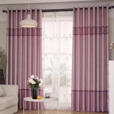 China Wholesale Factory Price Cheap Blackout Window Curtain Drapes Embossed Stripe Blackout Curtain For Living Room Bedroom for sale