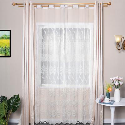 China Wholesale Custom Popular Embroidery Window Curtain Fancy Lace Fabric Insulated Sheer Voile Curtain for sale