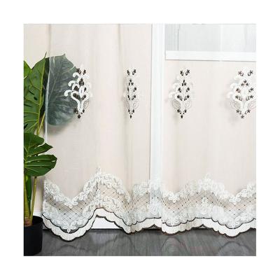 China New Arrival Voile Embroidery Insulated Sheer Curtain Threads Fabric White Lace Sheer Curtains For Windows for sale