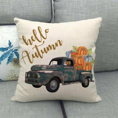 China New Arrival Thanksgiving Pillow Case Cover Autumn Printed Canvas Cushion Covers For Home Decoration for sale