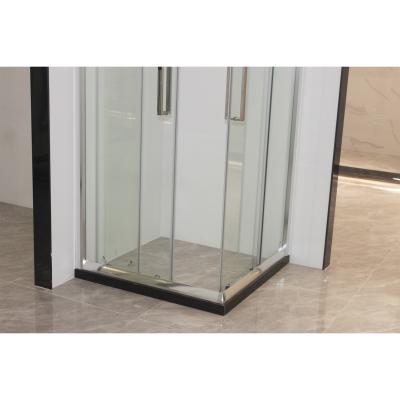 China Best Price Modern Polished Silver Tempered Glass Single Shower Room for sale