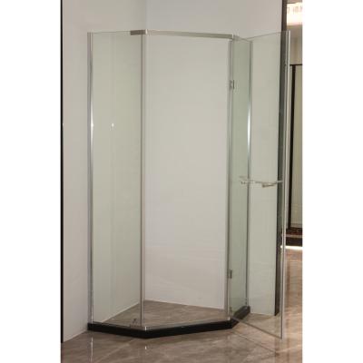 China Modern Diamond Bathroom Glass Enclosed Shower Room For Polished Silver for sale