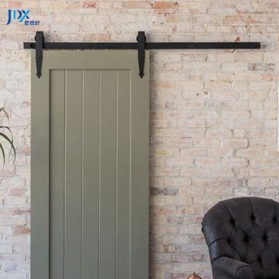 China Modern Fit Box Rail Deflect Hidden Sliding Soft Narrow Solid Wood Barn Door Accessories 6 Foot Double Barn Door Hardware for sale