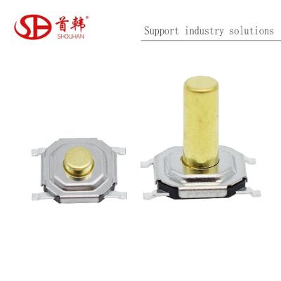 China Micro Cooper Rod Switch 5.2*5.2 4 PIN Metal Tactile 12V SMT SMD Touch Tact Switch TS-1187 for sale