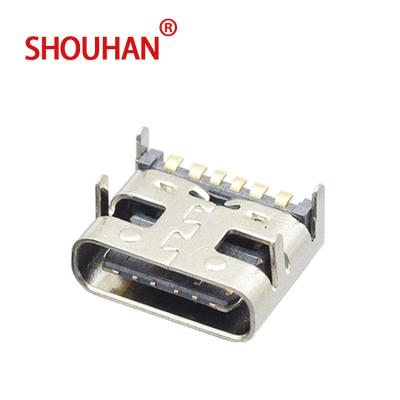 China USB DIP Type C USB 3.0 Female USB Plug Connector Charge And Data Transmission With 6 Pin for sale