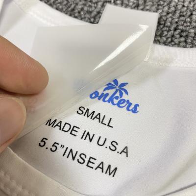 China Customized Heat Transfer Label Good Washing Heat Transfer Care Viable Customized Ironing Wash Clothes No Label Size Collar Label for sale