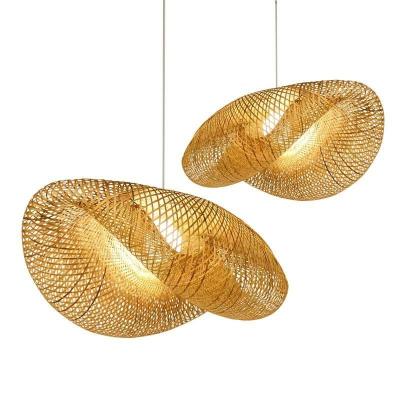 China Modern Handmade Rattan Lamps Round Wooden Rattan Hand - Woven Chandelier Chinese Simple Pendant Light Led Chandelier Retro for sale