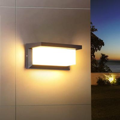 China Modern Indoor Outdoor Waterproof Aluminum LED Home Decorative Black Rectangle Wall Light Garden Courtyard Garden Light Aluminum Acrylic Wall Lamp for sale