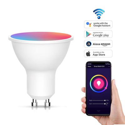 China GU10 Amazon residential wifi RGB smart led unlimited control with bulb remote control work with Alexa and Google for sale