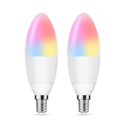 China Residential/Home lighting/Party/Resterant/Stage/Birthday led smart wifi candle light bulb with colorful remote and voice control dimmable by tuya alexa and google for sale