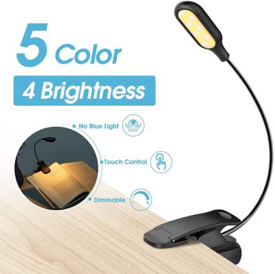 China Mini Modern Adjustable Clip On Night Bedside Reading Book Light Lamp USB Charging for sale