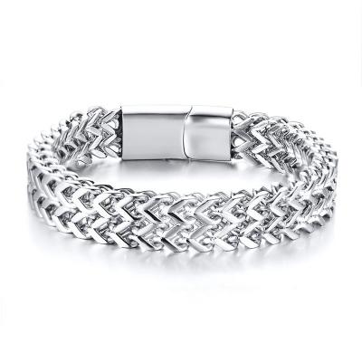 China Brand Stainless Steel Double Layer Stainless Steel Bracelet Fashion Trend Men's Bracelet for sale