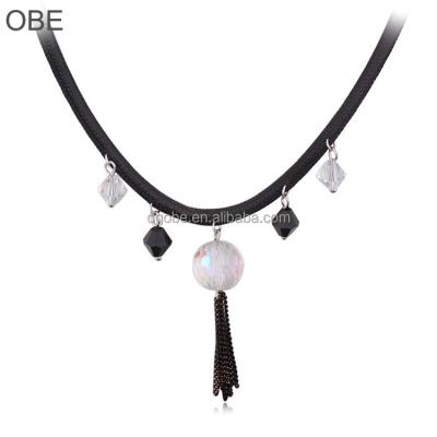 China Brand new fashion crystal hot sale OBE girls costume jewelry white crystsal necklace for sale