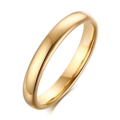 China OBE Factory Wholesale 3mm Ring Wide Romantic Gold Tungsten Steel Wedding Ring Top Quality for sale