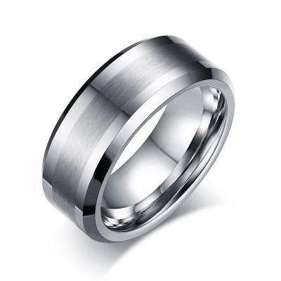 China OBE Factory Wholesale 8mm Ring Wide Tungsten Steel Ring CLASSIC Good Quality Carbide for sale