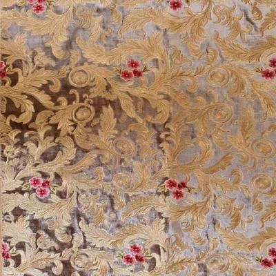 China China Breathable High Quality Luxury Flower Velvet Floral Embroidered Fabric For Sofa for sale