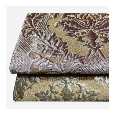 China Anti-static 3d Embroidery Pattern Embroidery Heavy Luster Canvas Gold Fabric For Upholstery for sale