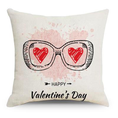 China New Amazon love valentines luxury holiday decorative anti dust mites cushion canvas pillow covers for home for sale