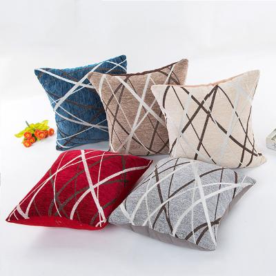 China Wholesale Custom Simple Chenille Stripe Tile Sofa Cushion Cover Modern Anti Dust Mite Cushion Cover for sale