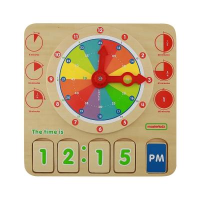 China Plywood and Plastic Children Educational Toys Time Learning Toys Clock Time Cognition for Preschool and Kindergarten for sale