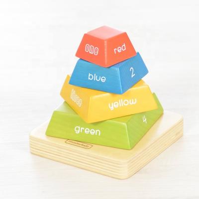 China Toy High Quality Early Learning Educational Toys Wooden Stacking Toys Stacking Pyramid for Infants and Toddlers for sale