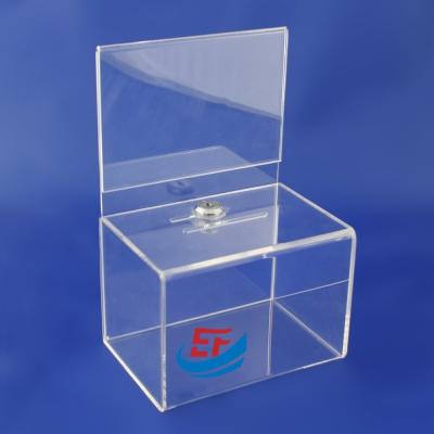 China Transparent Perspex Box Handmade Acrylic Ballot Box With Lock for sale